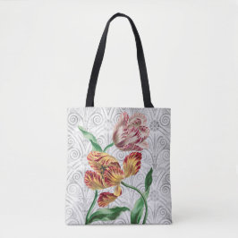 Vintage Pair of Tulip Flowers Söt Tote Bag Tygkasse