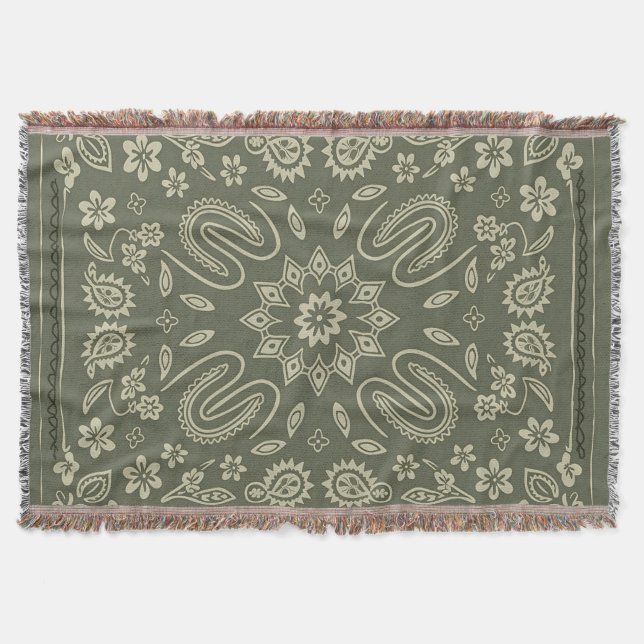 Vintage Paisley Bandana Kastar, Fleece & Sherpa  Filt (Framsidan)