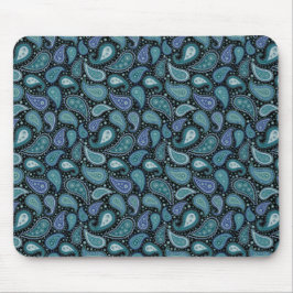 Vintage Paisley Blue Teal Blommigt Musmatta