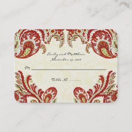 Vintage Paisley Damask Bord ortskort Placeringskort
