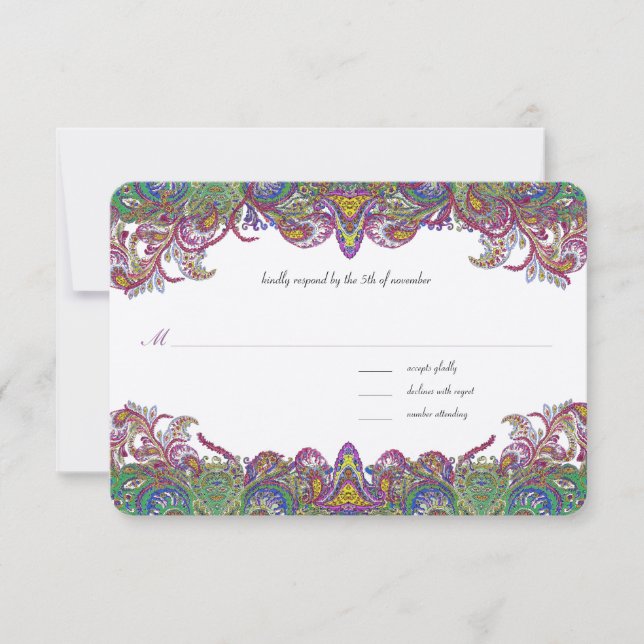Vintage Paisley Honeysuckle Damask Wedding OSA (Framsida)