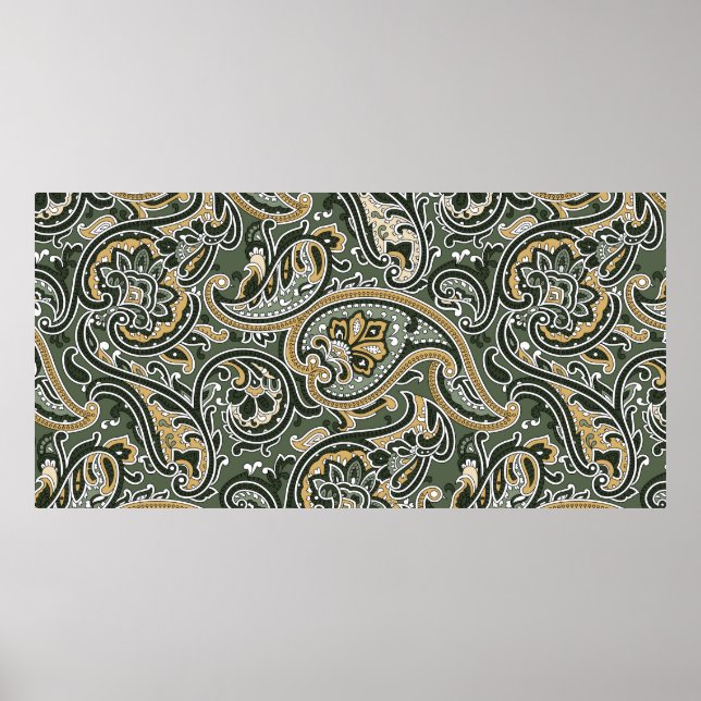 vintage Paisley orientalisk etnisk Mönster Seamles Poster (Framsidan)