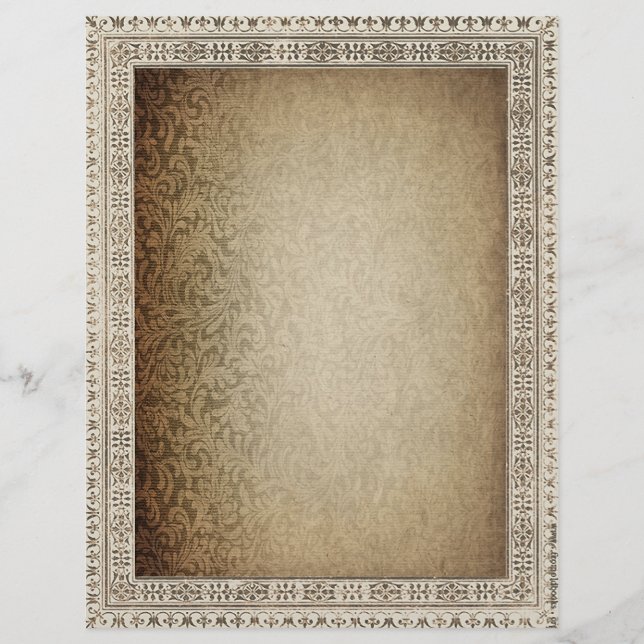 Vintage Paisley Papper Letterhead (Framsida)