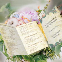 Vintage Paisley Peacock Färg Bröllopsprogram