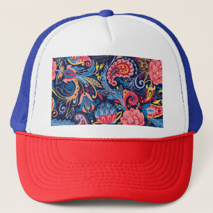 Vintage Paisley Seamless Mönster Design Keps