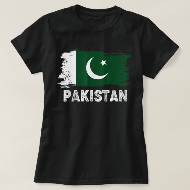 Vintage Pakistan Flagga Pakistan Family Pride T Shirt (Design framsida)