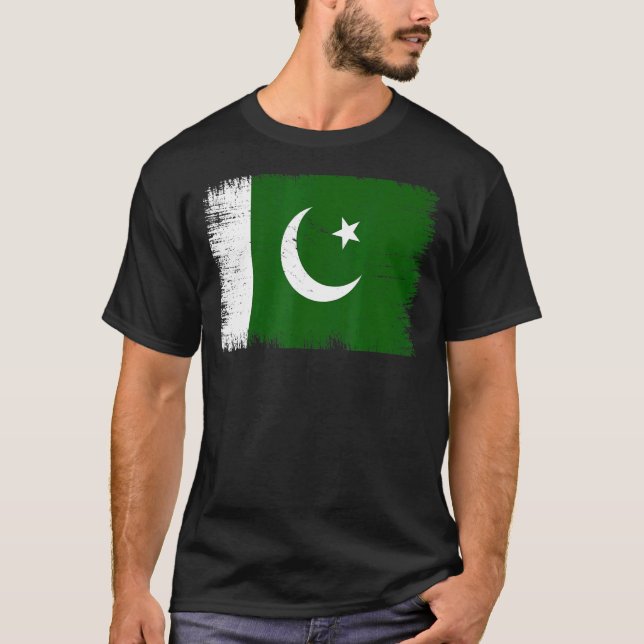 Vintage Pakistan Flagga Pakistan Independence day T Shirt (Framsida)