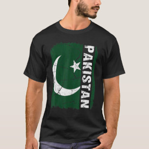 Vintage Pakistan Flagga Pakistan Pride Roots Herit T Shirt