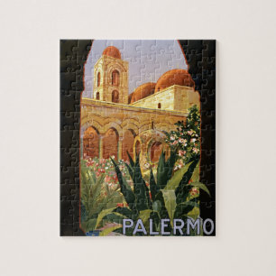 Vintage Palermo Italien Travel Tourism Advertiseme Pussel