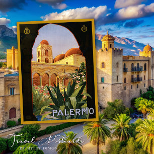 Vintage Palermo Italien Travel Vykort
