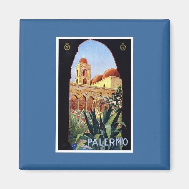 Vintage Palermo Sicilia Magnet (Framsidan)