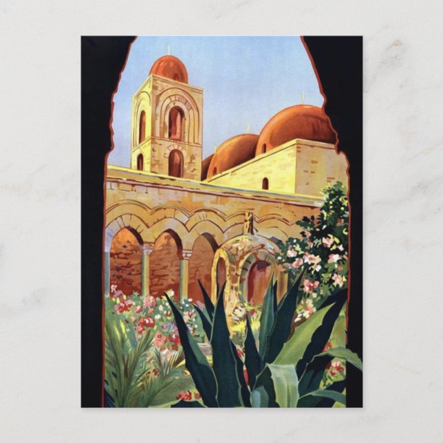 Vintage Palermo Sicilia Vykort (Framsida)