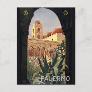Vintage Palermo Siciliens turistresa Vykort