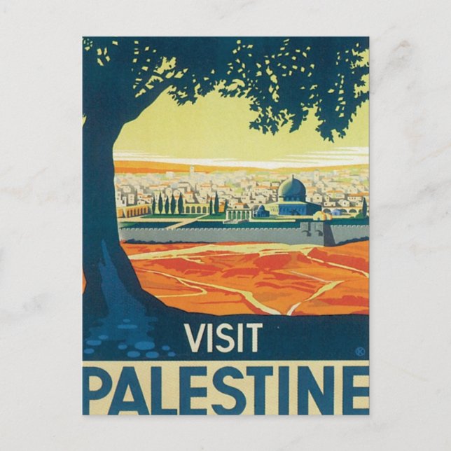Vintage Palestina Mellan östern Vykort (Framsida)