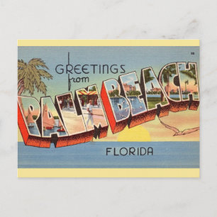 Vintage Palm Beach Hälsning Vykort