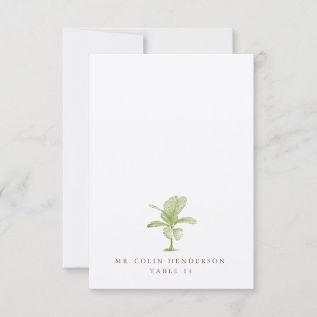 Vintage Palm Destination Bröllopsplatskort Inbjudningar (Framsida)