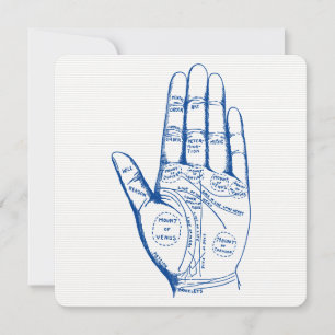 Vintage Palmistry Chart Handflatan Reading Inbjudningar