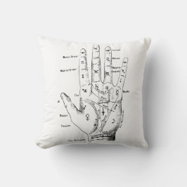 Vintage Palmistry for Light Background Kudde