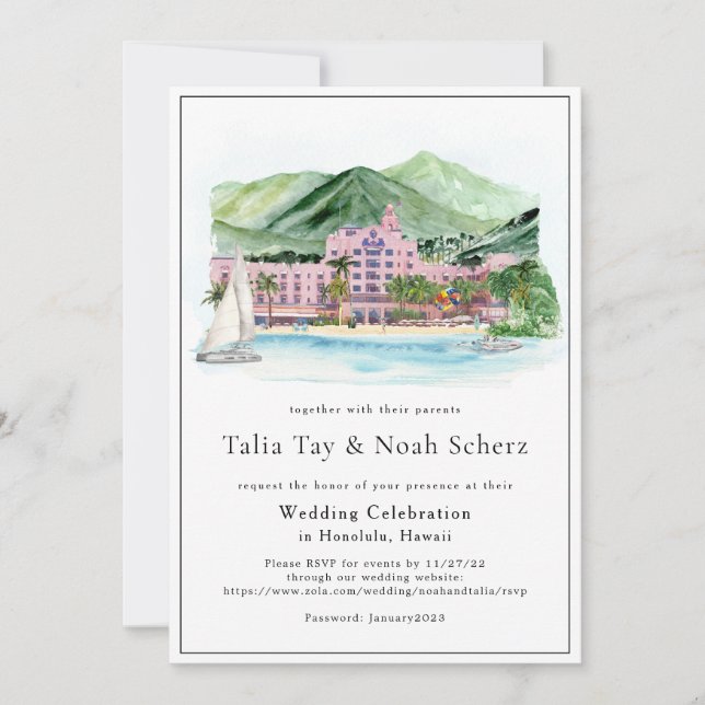 Vintage Palms | Hawaiianskt bröllopsprogram (Framsida)