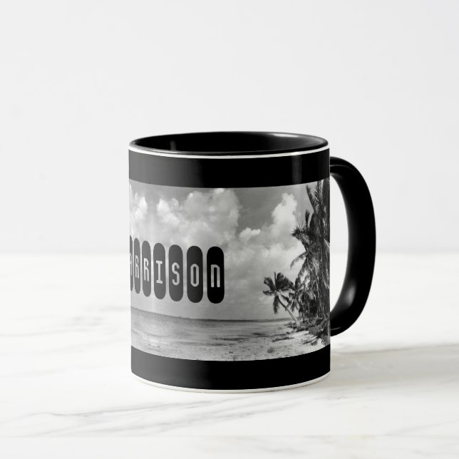 Vintage Palmträd Personlig Mugg (Framsida höger)