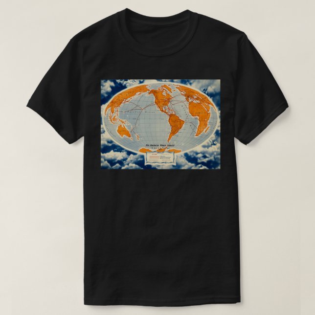 Vintage PanAm World-rutter poster T Shirt (Design framsida)