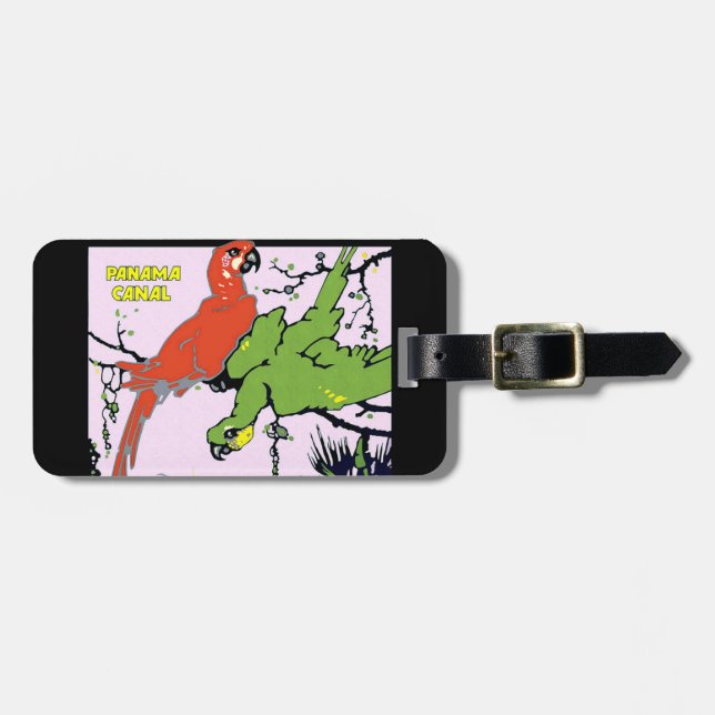 Vintage Panama Canal Travel Bagagebricka (Horisontell Framsida)