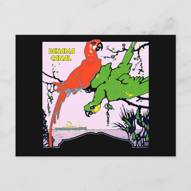 Vintage Panama Canal Travel Vykort (Framsida)