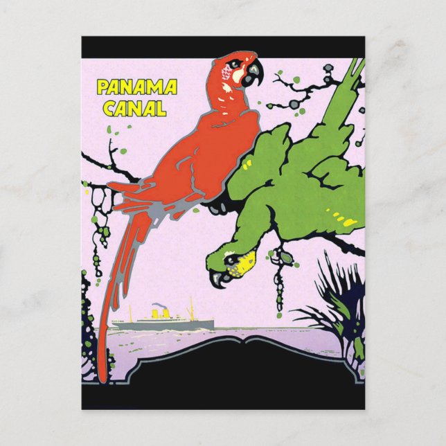 Vintage Panama Canal Travel Vykort (Framsida)