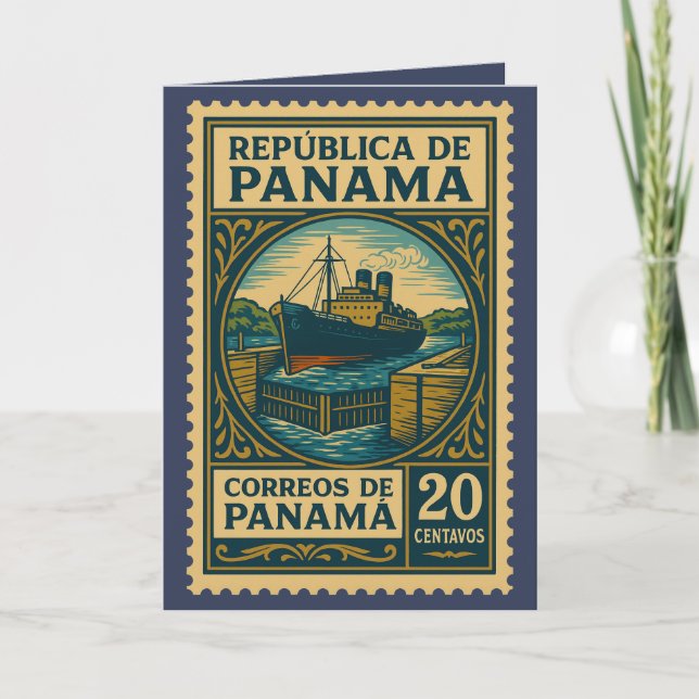 Vintage Panama Postage Stamp   Kort (Framsida)