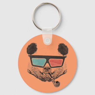 Vintage panda 3-D-glas Nyckelring