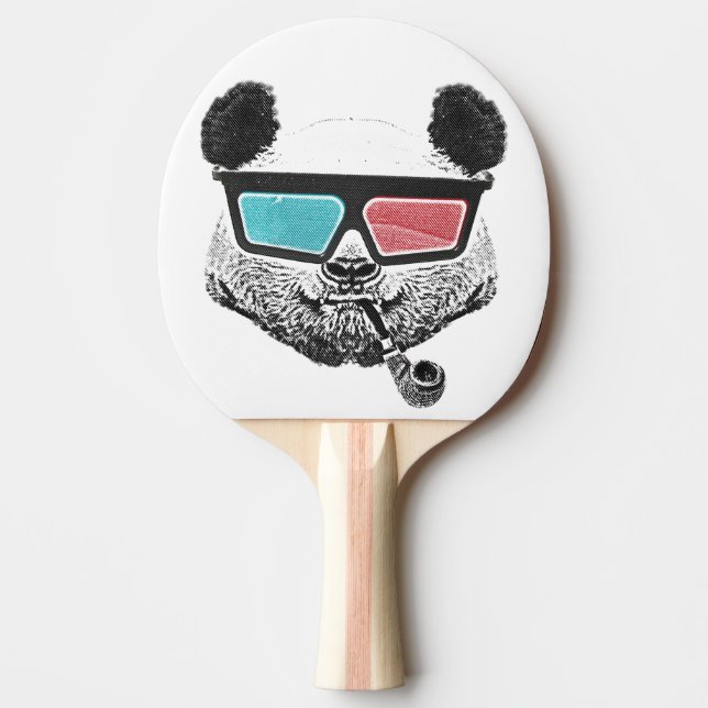 Vintage panda 3-D-glas Pingisracket (Framsidan)