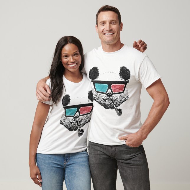 Vintage panda 3-D-glas Tee (Unisex)