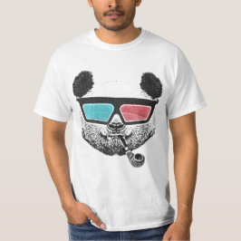 Vintage panda 3-D-glas Tee Shirt