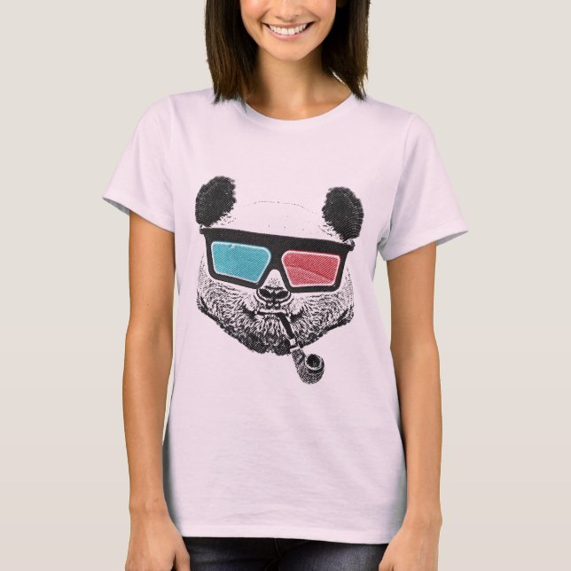 Vintage panda 3-D glasses Tee (Framsida)