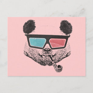 Vintage panda 3D-glas Vykort