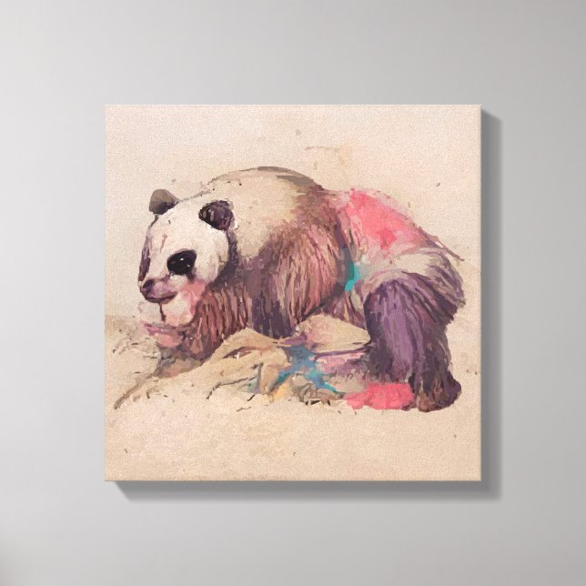 Vintage Panda Canvastryck (Framsida)