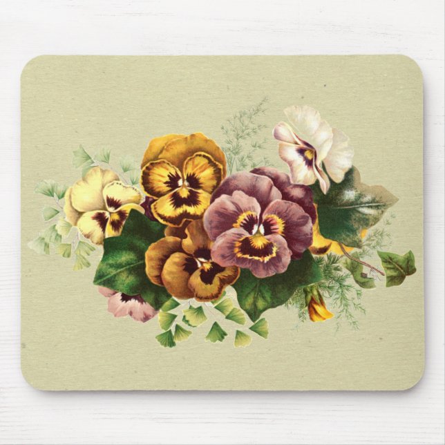 Vintage Pansies Bouquet Musmatta (Framsidan)