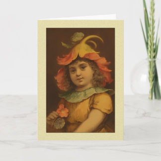 Vintage Pansy Child Hälsning Kort