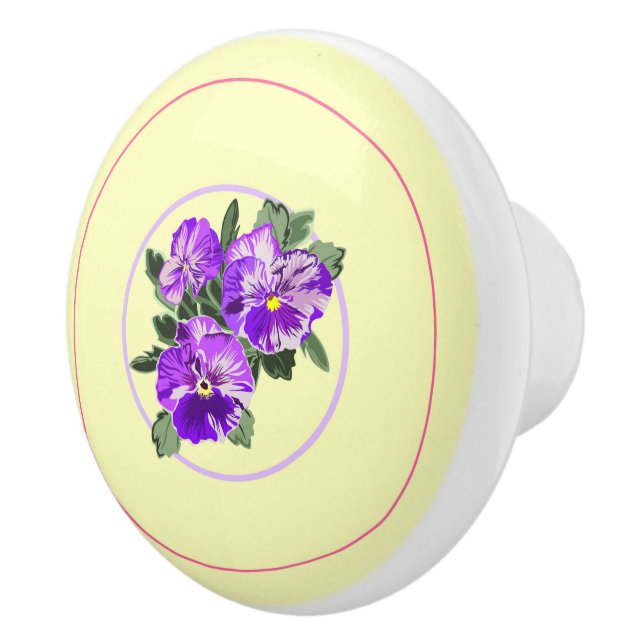 Vintage Pansy Drawer Drag Knopp (Höger)