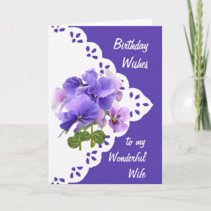 Vintage Pansy Flower Service Birday Card Kort