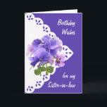 Vintage Pansy Flower Sister in law Birthday Card Kort<br><div class="desc">Vintage Pansy Flower för din svärmakare</div>