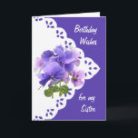 Vintage Pansy Flower Sister-in-law Birthday Kort<br><div class="desc">Vintage Pansy Flower för din svärmakare</div>