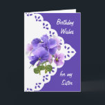 Vintage Pansy Flower Sister-in-law Birthday Kort<br><div class="desc">Vintage Pansy Flower för din svärmakare</div>