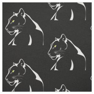 Vintage Panther Big Strong Arg Cat Gult Ögon Tyg
