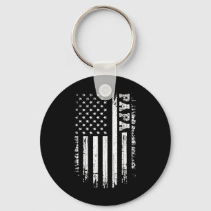 Vintage Papa Amerikansk Flagga 4:e Juli USA Retro Nyckelring