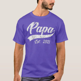 Vintage Papa Grandpa Est 2021 New Grandfather T Shirt