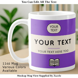 Vintage Paperback Layout Custom Name Title Purple Kaffemugg