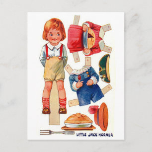 Vintage Paperdoll Little Jack Horner vycard Vykort