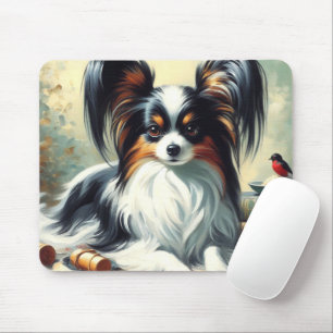 Vintage Papillon Hund Painting Musmatta