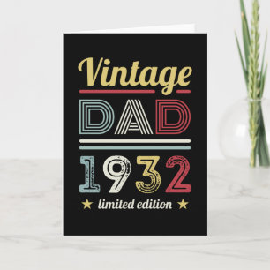 Vintage Pappa 1932 90:e födelsedagspresent Manar R Kort